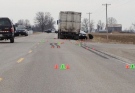 Police are at the scene of a fatal crash near Seaforth, Ont. on April 8, 2013. (David Imrie / CTV Kitchener)