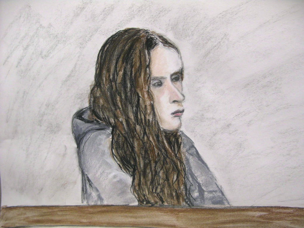 Court sketch of Meredith Borowiec
