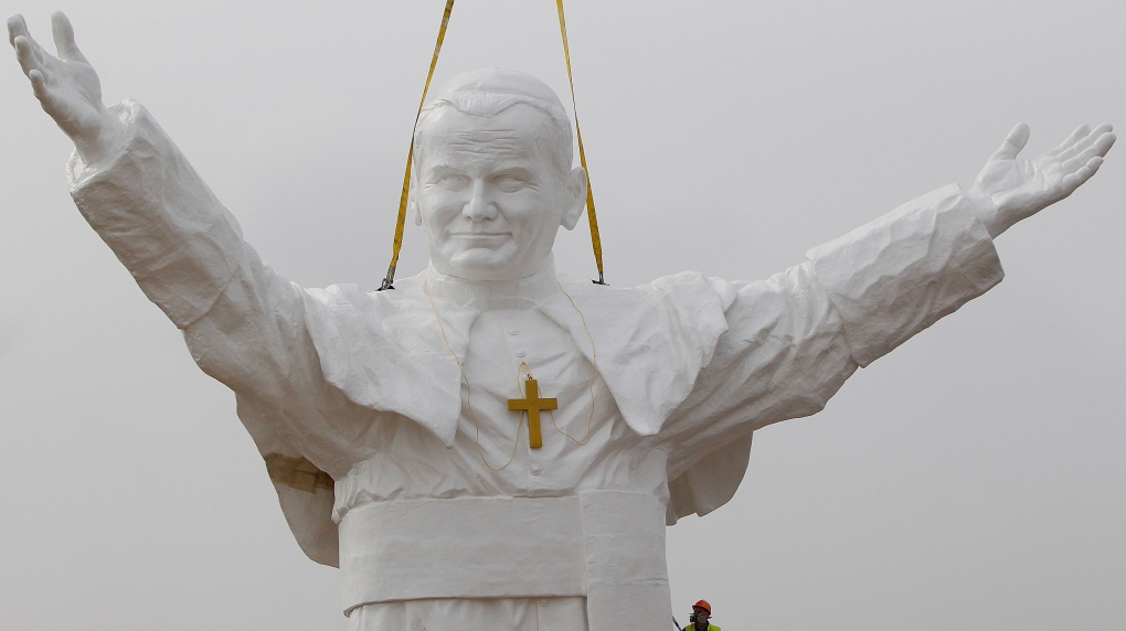 Massive statue of Pope John Paul II