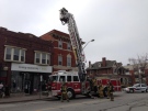 Windsor firefighters investigate a blaze at Vito's Pizzeria in Windsor, Ont., on Tuesday, April 9, 2013. (Michelle Maluske / CTV Windsor)