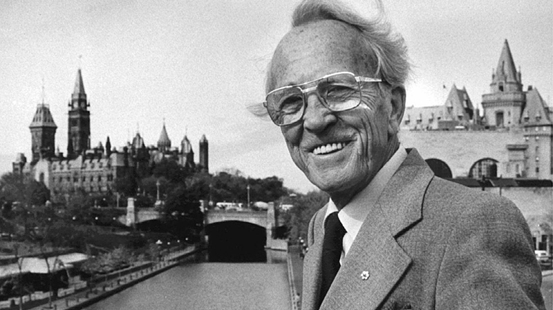 Former NDP leader Tommy Douglas poses in Ottawa in theis Oct. 19, 1983 file photo. (Chris Schwarz / THE CANADIAN PRESS)