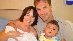 Schoena and Jason Strudwick's first son was only a few months old when their second child, Marley was born. Supplied.