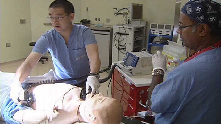 Ottawa Hospital doctors in action with simulation mannequin