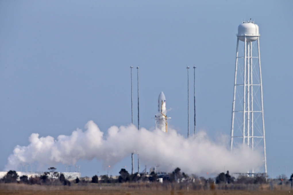 Antares rocket vents fuel on April 17, 2013.
