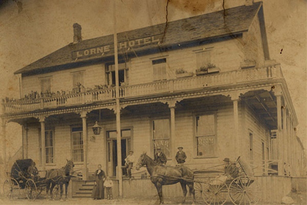The Lorne Hotel is seen in an image courtesy of the Comox Museum.