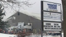 Firefighters battle a blaze at the Thunderbird Sports Centre on Richardson Side Road in Kanata, Monday, Feb. 28, 2011.