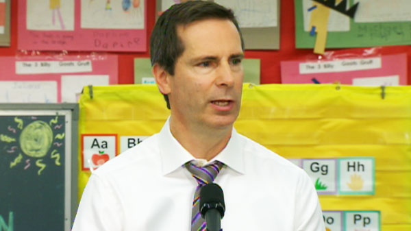 Premier Dalton McGuinty announced that 900 more Ontario schools will start offering full-day kindergarten in 2012 while visiting a classroom on Wednesday, March 2, 2011.