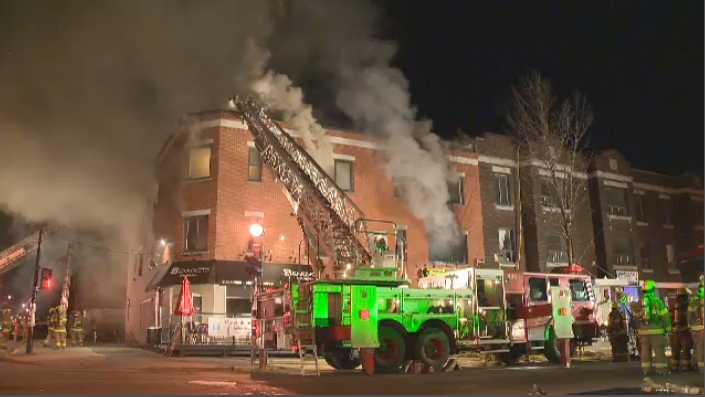 A fire burned through the building in NDG that hou