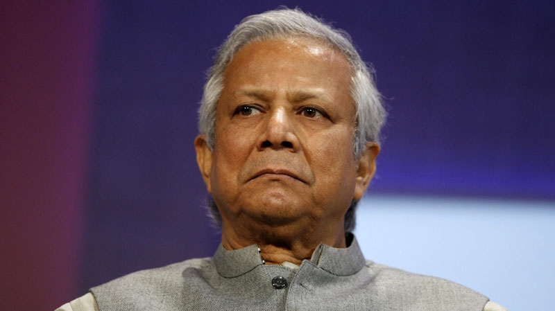 In this Sept. 26, 2008 file photo, Muhammad Yunus, founder and managing director of Grameen Bank, speaks during a panel discussion on rural development at the Clinton Global Initiative annual meeting in New York. (AP Photo/Jason DeCrow, FILE)