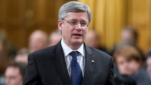 Prime Minister Stephen Harper speaks during Question Period in the House of Commons on Parliament Hill in Ottawa, Wednesday, March 2, 2011. (Adrian Wyld / THE CANADIAN PRESS)