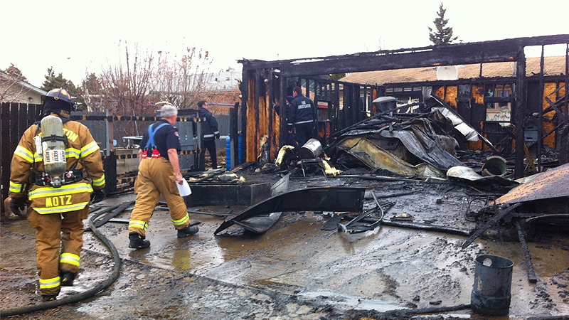 Garage destroyed by fire in Castledowns