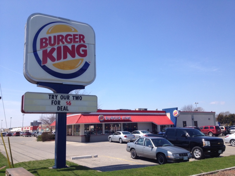 Police say an employee at this Burger King refused to hand over money in an attempted robbery in Chatham, Ont., on April 26, 2013. (Chris Campbell / CTV Windsor)