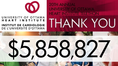 The University of Ottawa Heart Institute Telethon raised more than $5.8 million, Sunday, March 6, 2011.