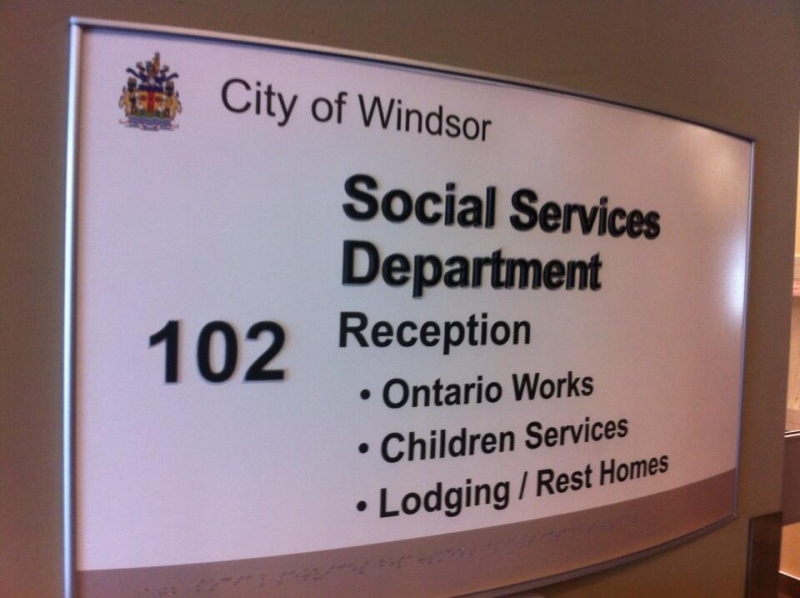Social Services Department sign at a City of Windsor building in Windsor, Ont., on April 29, 2013. (Adam Ward / CTV Windsor)