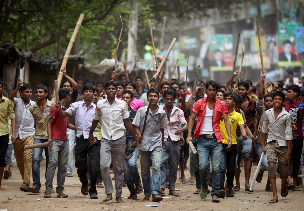 Protesters gather after Bangladesh factory collaps