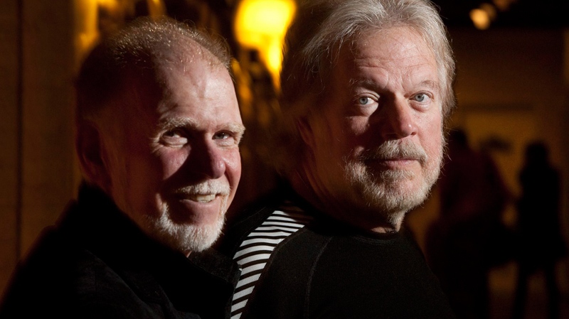 Canadian musicians Fred Turner, left, and Randy Bachman pose in Torontom Wednesday, March 9, 2011. (Darren Calabrese / THE CANADIAN PRESS)  