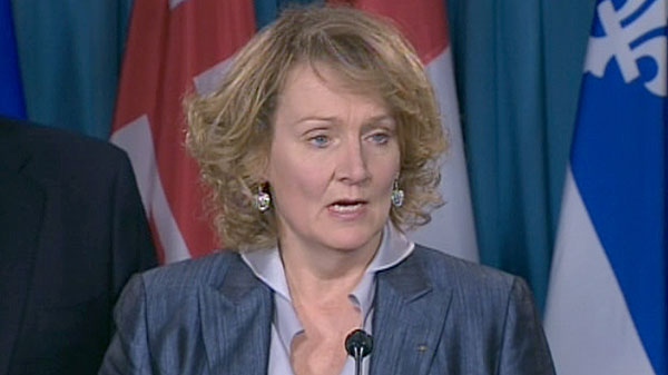 Karen McCrimmon, a Liberal candidate, speaks at a press conference in Ottawa, Thursday, March 10, 2011.