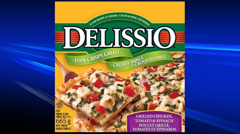 Delissio grilled chicken, tomato & spinach pizza