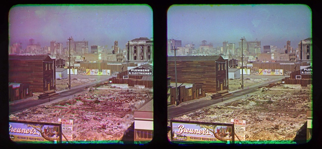 This Oct. 6, 1906 stereo photograph provided by the Smithsonian's National Museum of American History shows view of earthquake-damaged San Francisco. 