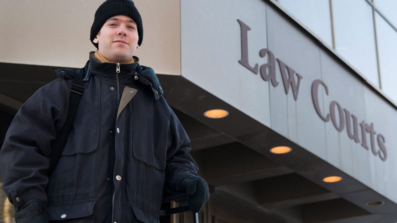 Professor Gabor Lukacs stands outside of the Manitoba law courts in Winnipeg, Thursday January 20, 2011. (David Lipnowski / THE CANADIAN PRESS)