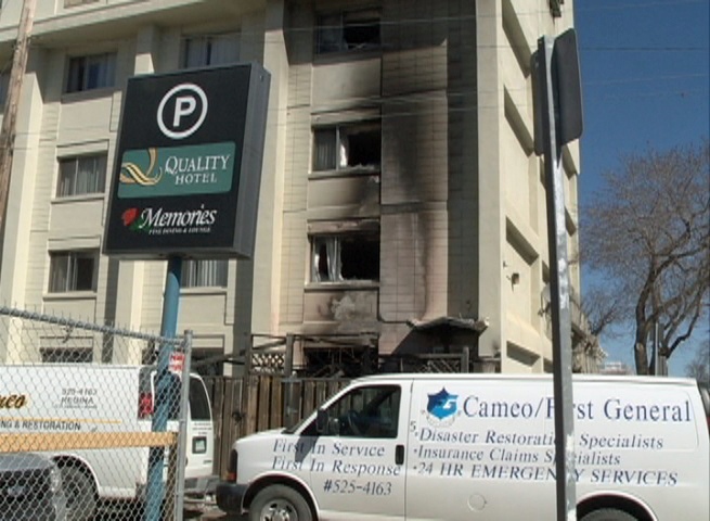 A dumpster fire that spread to the Quality Hotel in downtown Regina on Sunday morning caused an estimated $500,000 in damage.