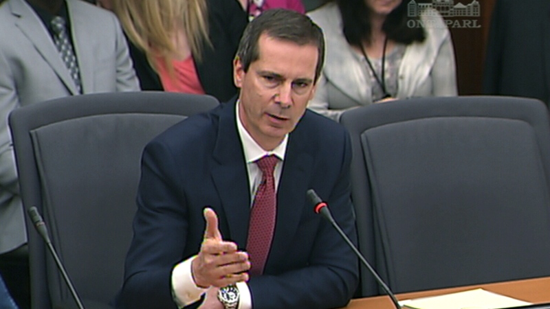 Former premier Dalton McGuinty testifies before a legislative committee at a hearing into cancelled gas plants in Toronto, Tuesday, May 7, 2013.