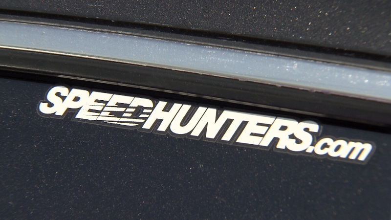 A speedhunters.com sticker is seen on a car impounded for speeding on May 3, 2013. 
