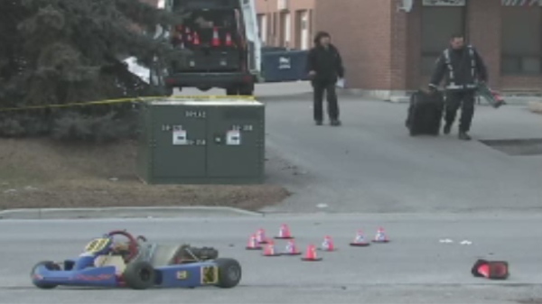 A 23-year-old Vaughan man was pronounced dead after a collision between a truck and a go-kart on March 14, 2011.
