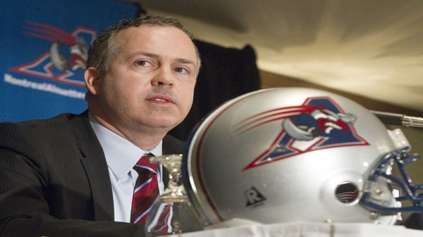 Montreal Alouettes new president Ray Lalonde speaks to the media at a news conference on Wednesday, March 16, 2011 in Montreal. Lalonde, who was formerly vice-president of marketing for the Montreal Canadiens, has an extensive background in sports management and replaces Larry Smith, who left the team in November to enter politics.THE CANADIAN PRESS/Ryan Remiorz