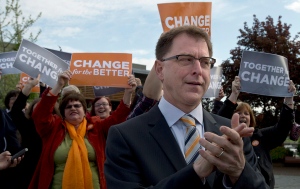 New Democrat Leader Adrian Dix plans to spend every minute of the last day of B.C.'s election campaign hustling for votes. (THE CANADIAN PRESS/Jonathan Hayward)