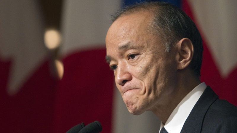 Kaoru Ishikawa, the Japanese ambassador to Canada, comments on the tragedy in Japan as he speaks at a luncheon at the Council on Foreign Relations Thursday, March 17, 2011, in Montreal. (THE CANADIAN PRESS/Ryan Remiorz)