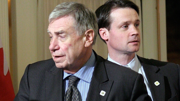 Bruce Carson, left, and Mark Cameron are pictured in Ottawa, on Jan. 23, 2007. (Jake Wright / THE CANADIAN PRESS)
