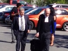 London Mayor Joe Fontana and his lawyer walk to a courthouse in Milton, Ont., on Thursday, May 16, 2013. (Daryl Newcombe / CTV London)