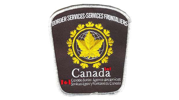 A Canadian Border Services Agency badge is seen in this file image. 