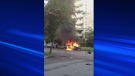 A Toyota exploded in Vancouver’s West End on May 22, 2013.