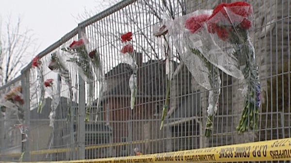 Flowers and other tributes have been left at the scene of the deadly fire in Listowel, Ont.