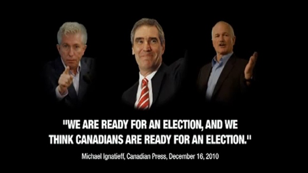 The federal leaders of the Liberals, NDP and Bloc are targeted in the latest Conservative attack ad released Wednesday, March 23, 2011