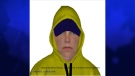 This composite image provided by Waterloo Regional Police shows a suspect in a Kitchener robbery.