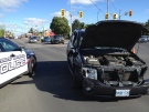 Police say this SUV was the catalyst in a seven-vehicle crash that closed Cambridge's Delta intersection on Friday, May 24, 2013. (Nicole Lampa / CTV Kitchener)