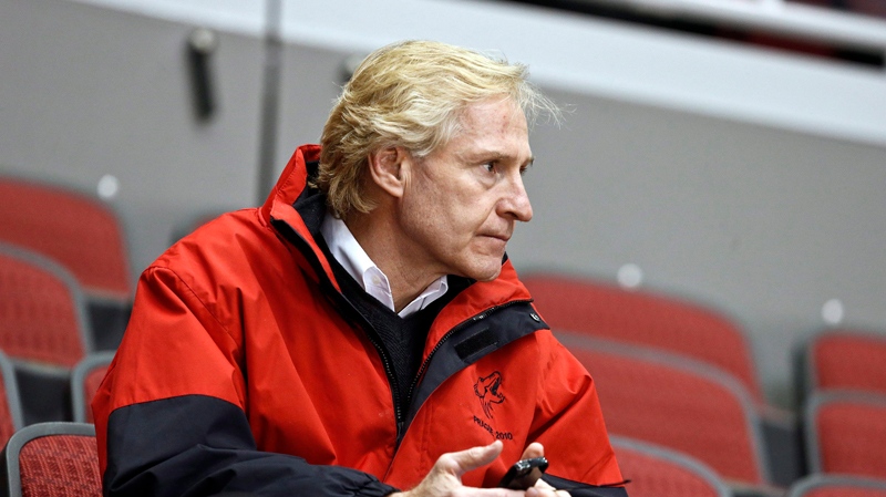 In this Jan, 15, 2013, file photo, Phoenix Coyotes general manager Don Maloney watches his team during NHL hockey practice in Glendale, Ariz. (AP / Ross D. Franklin)