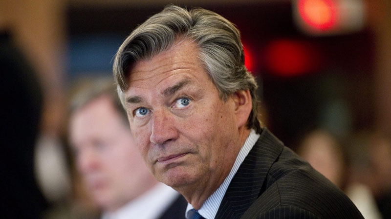 Gary Doer, Canada's ambassador to the United States, listens to presentation prior to giving a speech about trade opportunities with the European Union, China and the United States Thursday, March 24, 2011 in Montreal. (THE CANADIAN PRESS/Paul Chiasson)