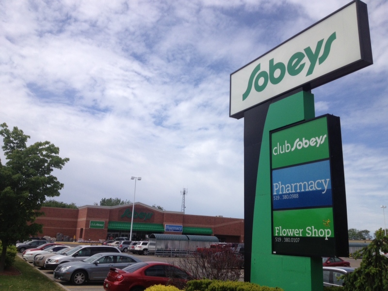 Chatham-Kent police arrested a man for allegedly stealing meat from this Sobeys in Chatham, Ont., May 27, 2013. (Chris Campbell / CTV Windsor)