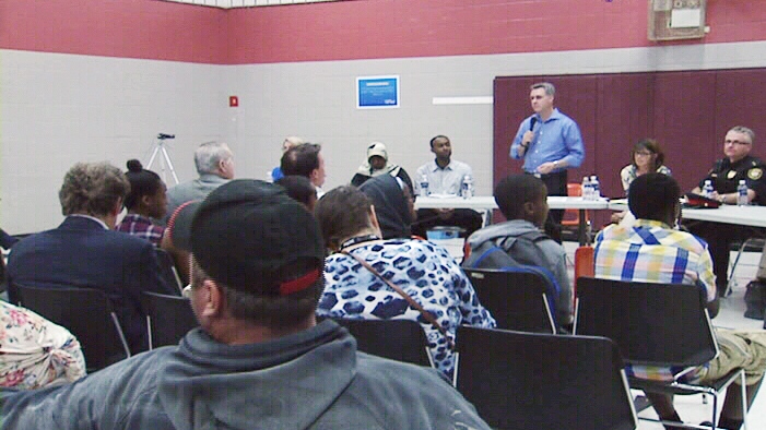 Dozens of west-end residents vent frustration around poverty, crime and lack of opportunity at a community meeting held at Michele Heights Community Centre Monday, May 27, 2013.