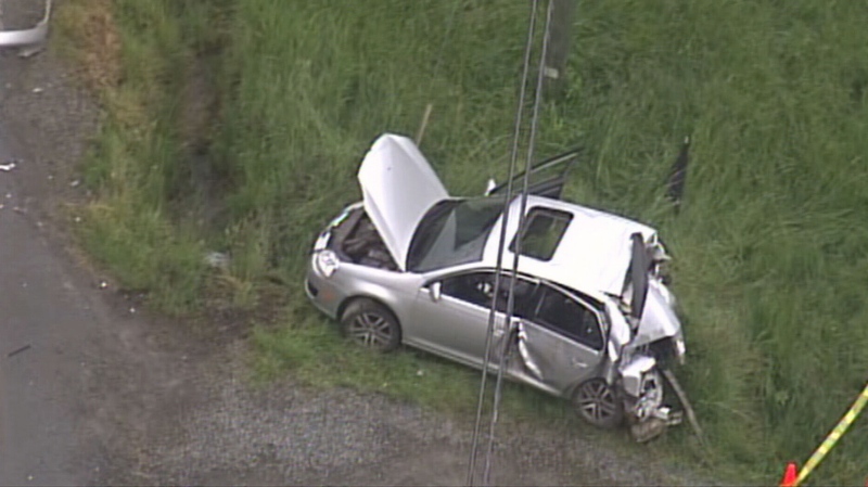 A mother and her two daughters were injured in a crash on Salt Spring Island Tuesday afternoon. May 28, 2013. (CTV)