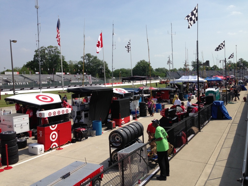 A view from the pits of the Chevrolet Detroit Belle Isle Grand Prix in Detroit, Mich, on Friday, May 31, 2013. (Michelle Maluske / CTV Windsor)