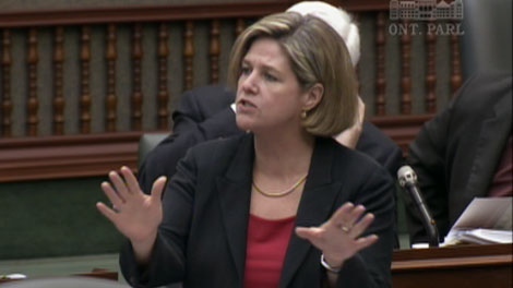 NDP Leader Andrea Horwath speaks during question period on Wednesday, March 30, 2011.