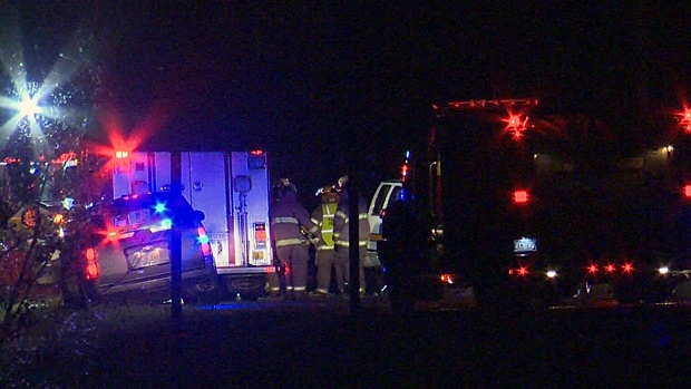 Camrose RCMP responded to a five-vehicle collision on Highway 21 Saturday night. 