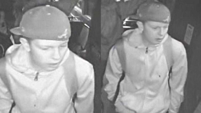 London police released these images of the first of three suspects being sought in connection with a robbery in March 2013.