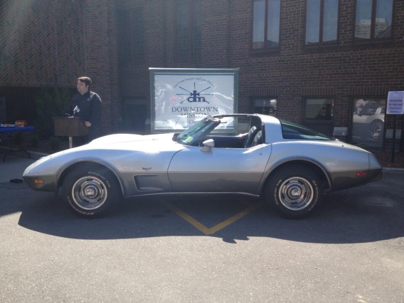 The Downtown Mission shows off a corvette being raffled off in Windsor, Ont., on Wednesday, June 5, 2013. (Christie Bezaire / CTV Windsor)