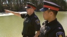 York Regional Police officers talk about the frigid water rescue, April 2, 2011.